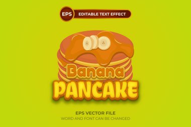 Düzenlenebilir metin efektli muzlu krep