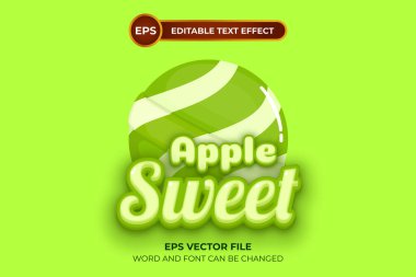 Düzenlenebilir metin efektli elma logosu