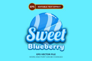 Düzenlenebilir metin efektli yaban mersini logosu