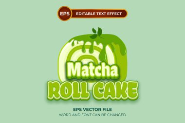 Düzenlenebilir metin efektli kibrit rulosu pasta logosu