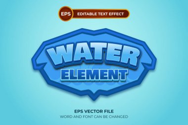 Su elementi düzenlenebilir metin efekti