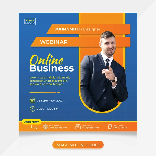 Çevrimiçi iş Webinar afişi ve sosyal medya gönderme şablonu