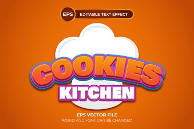 Düzenlenebilir metin efektli kurabiye mutfağı logosu