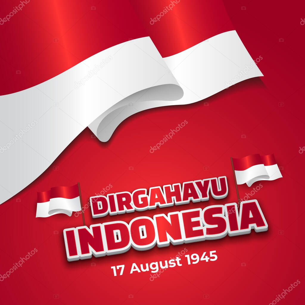 Dirgahayu Indonesia independence day editable text effect
