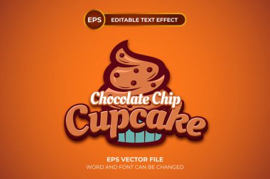 Düzenlenebilir metin efektli çikolatalı kek logosu