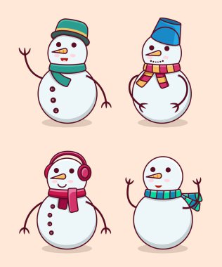 Kardan adam karakter koleksiyonu. Şirin kardan adam çizimi