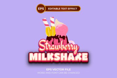 Düzenlenebilir metin efektli çilek logosu