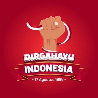 Dirgahayu Endonezya Mutlu Bağımsızlık Günü sosyal medya şablonu