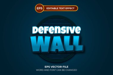 Savunma duvarı düzenlenebilir metin efekti