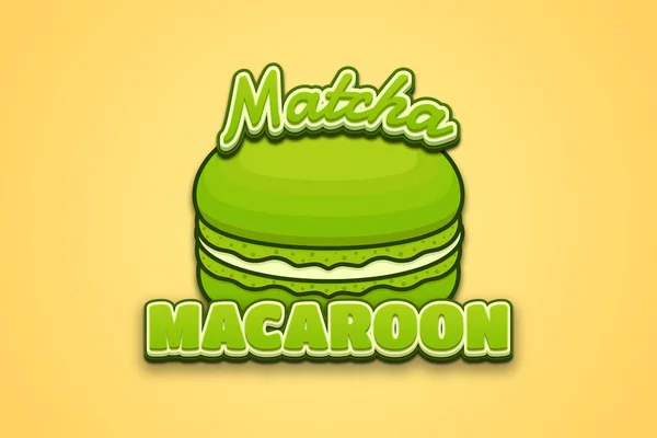 Logotipo Macaroon Matcha Com Efeito Texto Editável —  Vetores de Stock