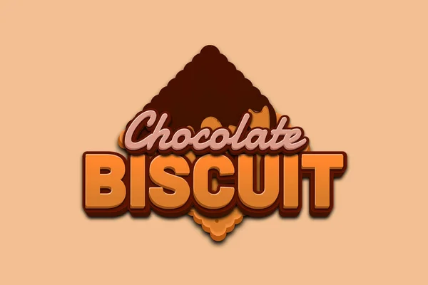 Логотип Шоколадного Печенья Редактируемым Текстовым Эффектом — стоковый вектор