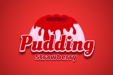 Puding çileği düzenlenebilir metin efekti