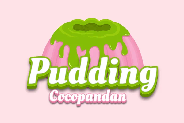 Pudding Cocopandan Effet Texte Modifiable — Image vectorielle