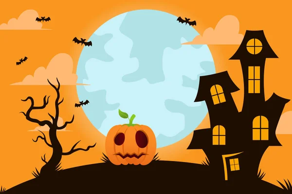 Halloween Background Orange Color — Stock Vector