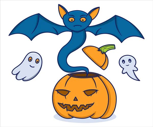 Ghost Came Out Halloween Illustration Ghosts Come Out Halloween Arrives — Vector de stock