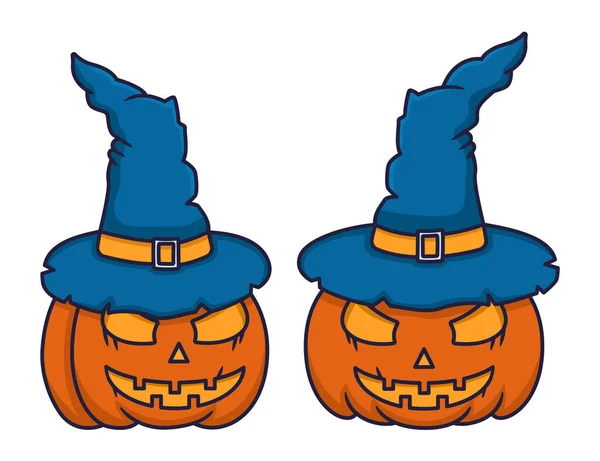 Witch Pumpkin Came Halloween Halloween October Synonymous Orange Pumpkins — Vetor de Stock
