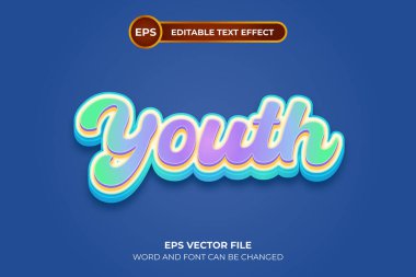 Gençlik düzenlenebilir metin efekti şablonu