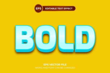 Kalın düzenlenebilir metin efekti şablonu