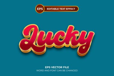 Şanslı düzenlenebilir metin efekti şablonu