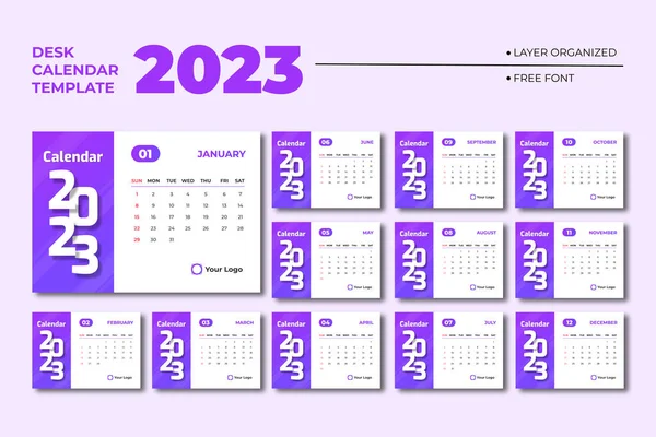2023 Masa takvimi şablonu