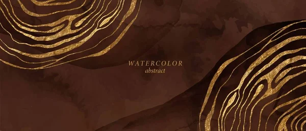 Beige Brown Watercolor Judpainting Vector Background Design Golden Marble Texture — 스톡 벡터