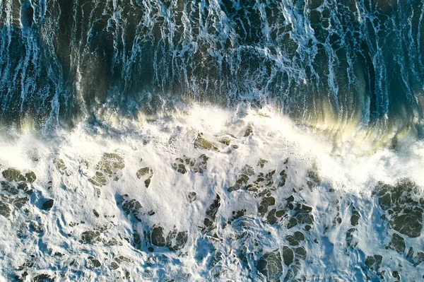 Mořský Sprej Letecký Pohled Oceán — Stock fotografie