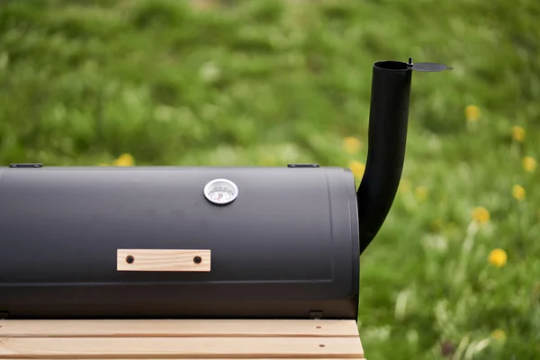 New Smoker Barbecue Grill Equipment Cooking Smoking Close Chamber — 스톡 사진