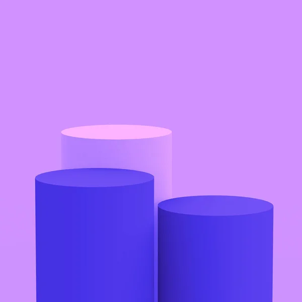 Фіолетовий Фіолетовий Білий Циліндр Подіум Мінімальний Студійний Фон Анотація Геометричної — стокове фото