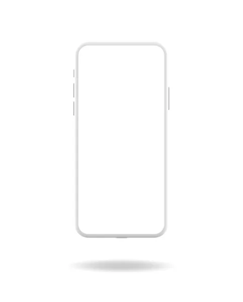 Smart Phone White Gray Mockup Isolated White Background Clipping Path — Stock Photo, Image