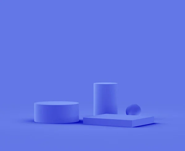 Piattaforma Reale Blu Viola Minimale Studio Sfondo Rendering Astratto Della — Foto Stock