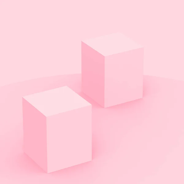 Resumen Cubo Rosa Caja Podio Escena Mínima Fondo Estudio Forma — Foto de Stock