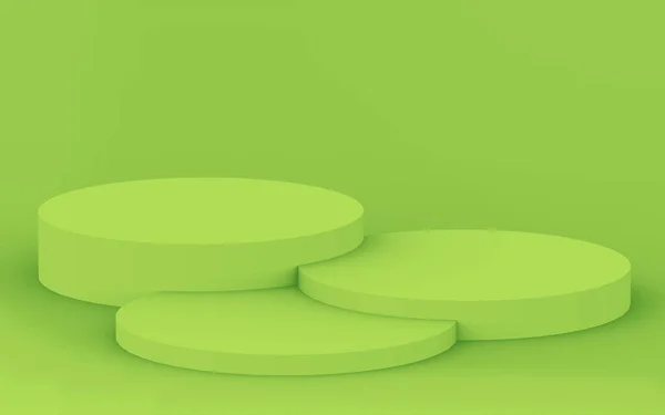 Green Cylinder Podium Minimal Studio Background Abstract Geometric Shape Object — Stock Photo, Image