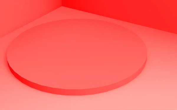 분홍색의 원통형 지휘대 최소의 스튜디오 기하학적 모양의 렌더링을 설명하라 발렌타인데이 — 스톡 사진