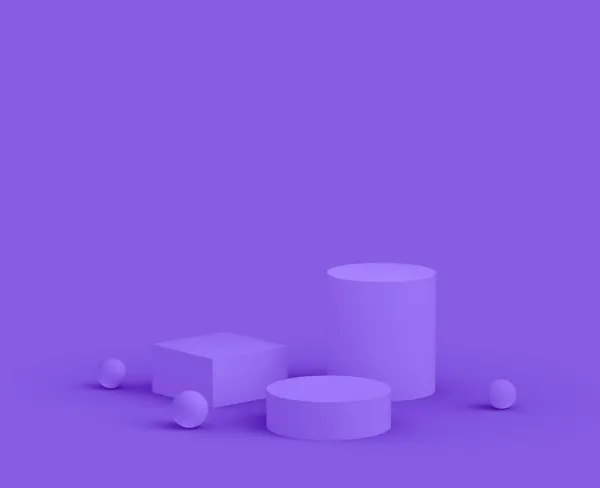 Abstrakt Fiolett Plattform Med Lilla Bakgrunn Geometrisk Formillustrasjon Gir Gjengivelse – stockfoto
