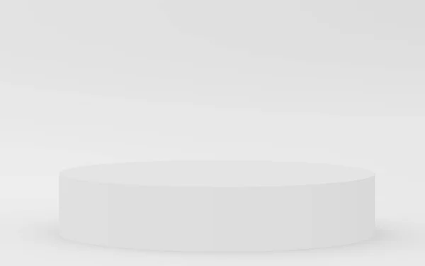 Grå Vit Ljus Cylinder Podium Minimal Studio Bakgrund Abstrakt Geometrisk — Stockfoto