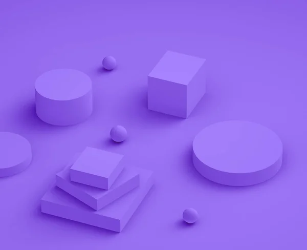 Abstrakt Lila Violett Plattform Minimal Studio Bakgrund Geometrisk Form Objekt — Stockfoto