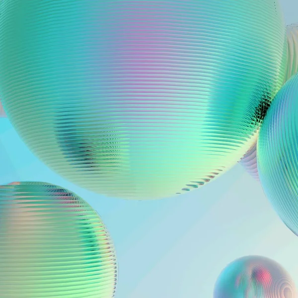 Mint Green Balls Silver Gradient Colors Isolated Background Abstract Bubble — Stock Photo, Image