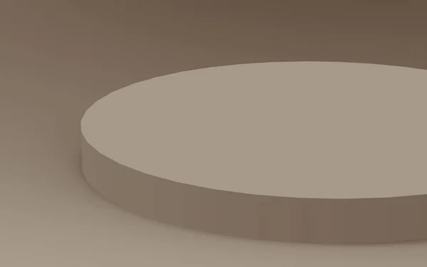 Kahverengi Silindir Podyum Stüdyo Arkaplanı Soyut Geometrik Şekil Çizimi Kozmetik — Stok fotoğraf