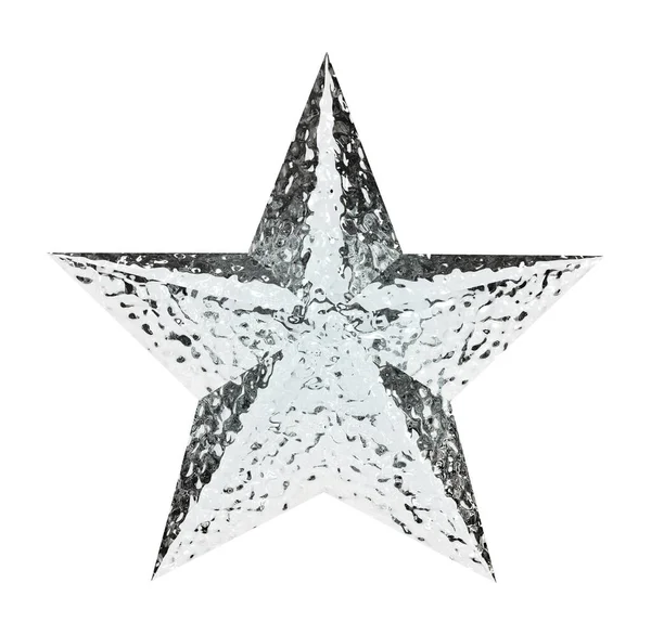 Γκρι Ασημένιο Αστέρι Απομονώνονται Λευκό Φόντο Αντικείμενο Ψαλίδισμα Διαδρομή — Φωτογραφία Αρχείου
