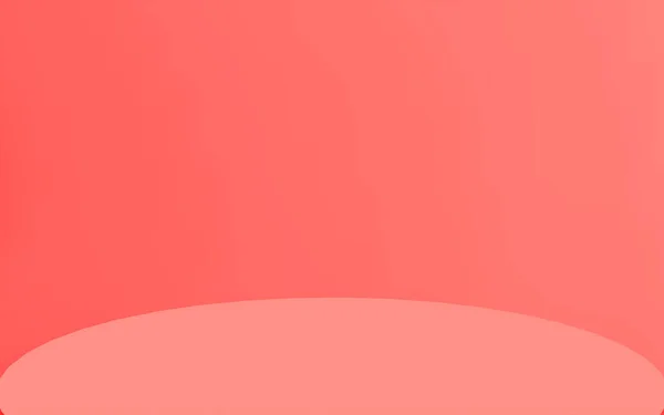 3D粉色珊瑚圆柱形讲台最小角落工作室背景 摘要三维几何形体图解绘制 情人节产品的展示 — 图库照片