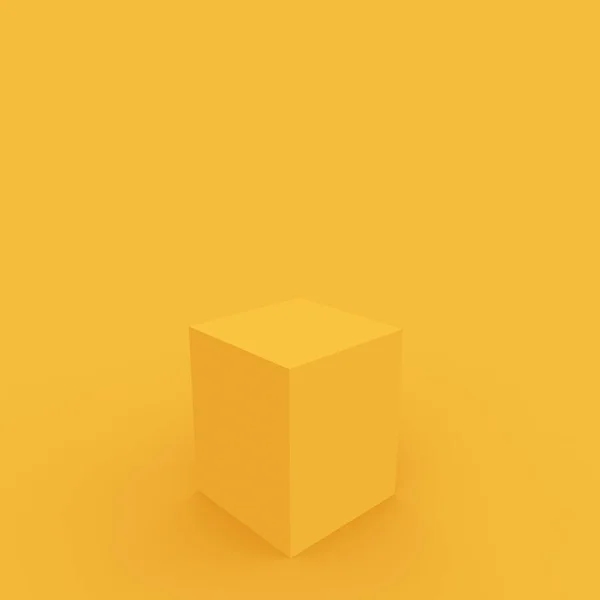 Žluté Pódium Scéna Minimální Studio Pozadí Abstraktní Vykreslení Geometrického Tvaru — Stock fotografie
