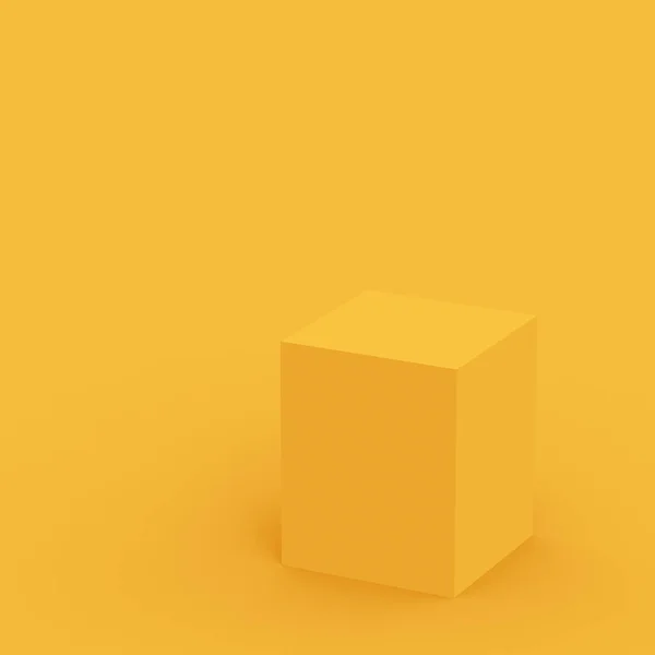 3D黄色舞台场景最小工作室背景 摘要三维几何形体图解绘制 夏季假日产品的展示 — 图库照片