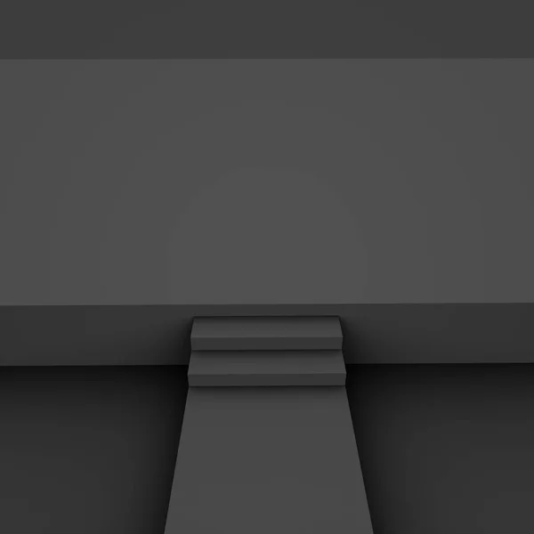 3D黑色灰色立方体和盒式讲台最小场景工作室背景 摘要三维几何形体图解绘制 网上商业产品的展示 — 图库照片