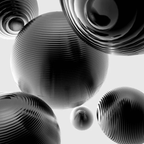 Kovová Koule Černá Bílá Gradient Barva Izolované Moderní Pozadí Abstraktní — Stock fotografie