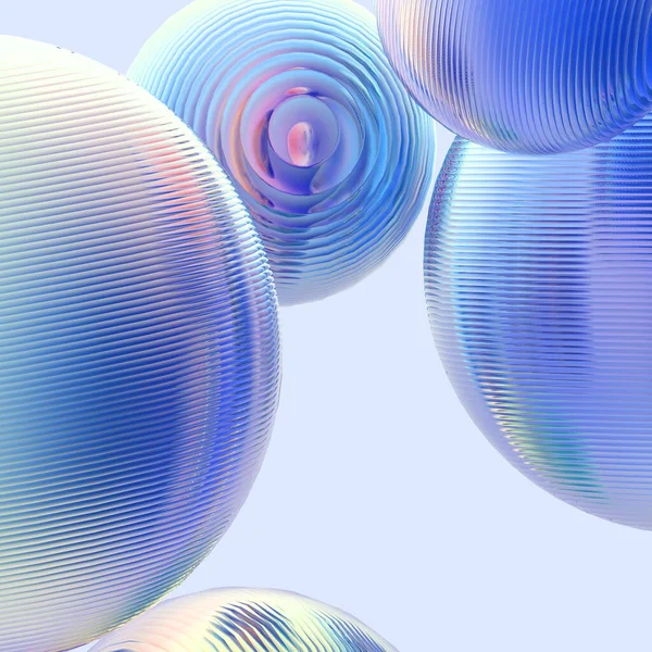 Metalen Stalen Ballen Pastel Gradiënt Kleuren Geïsoleerde Moderne Achtergrond Abstract — Stockfoto