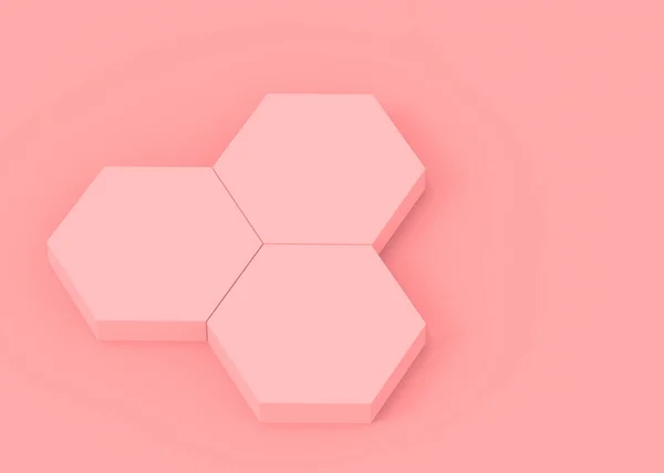 Abstrakt Rosa Hexagon Podium Minimal Studio Bakgrund Geometrisk Form Objekt — Stockfoto