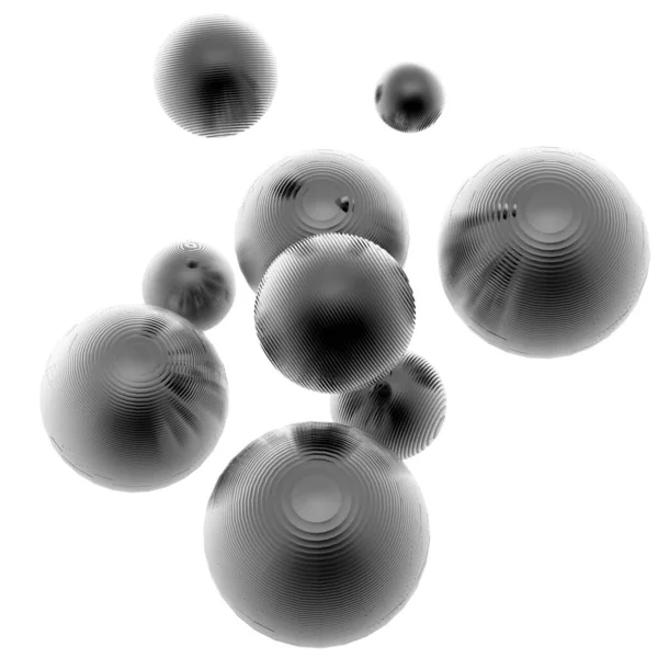 Metallstahlkugel Schwarz Und Weiß Farbverlauf Isoliert Modernen Hintergrund Abstrakte Blase — Stockfoto