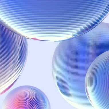 3D metal toplar pastel gradyan renk izole modern arkaplan. Soyut yuvarlak geometrik şekil çizimi çizimi.