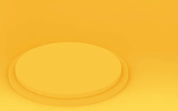 Κίτρινο Κύλινδρο Βάθρο Minimal Στούντιο Φόντο Αφηρημένη Γεωμετρικό Σχήμα Απεικόνιση — Φωτογραφία Αρχείου
