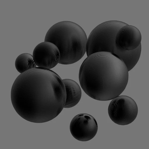 Металл Стальной Шар Черный Серый Градиентный Цвет Изолированный Современный Фон — стоковое фото